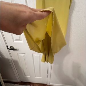 Mini dress 👗 one size with the yellow color,straight-cut back